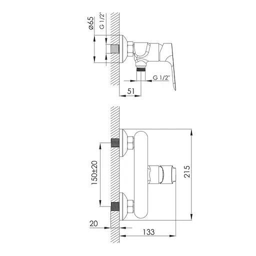 Смеситель для душа Imprese Kucera black matt f03303410AA Черный матовый - фото 2