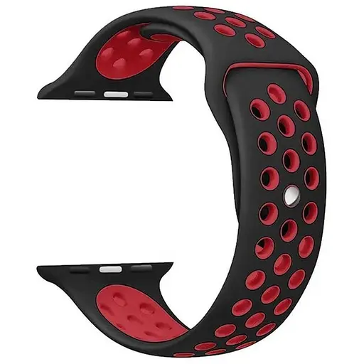 Ремешок Apple Watch Nike Sport 38/40/41 мм Черный + Красный (18) - фото 1