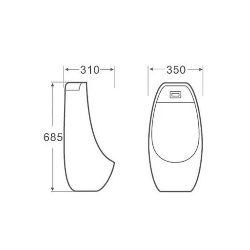 Писсуар подвесной Qtap Stork с ИК-датчиком автоматического смыва 350x310x685 White QT1588102HW, Белый - фото 11