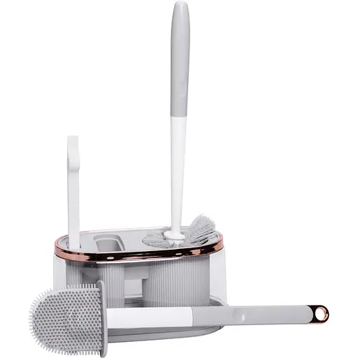 Набор аксессуаров для туалета Household Cleaning Products с серой подставкой HP-35015-47G - фото 2