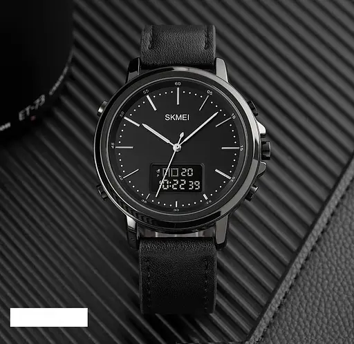 Чоловічий спортивний наручний годинник Skmei 1652 (Чорні з чорним) - фото 7
