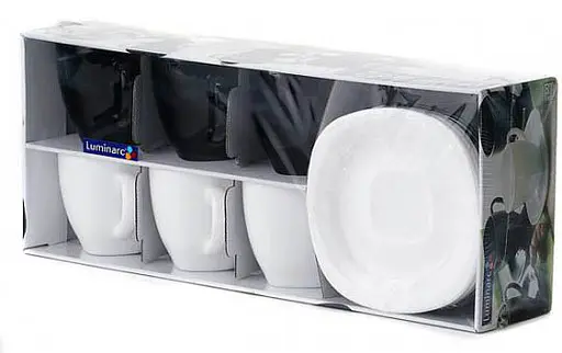 Чайний сервіз Luminarc Carine Black/White із 12 предметів (D2371) - фото 2