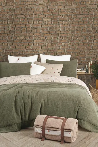 Постільна білизна Sherwood Haki (Фланель + Шерпа) Istanbul pbe0051506 - фото 1