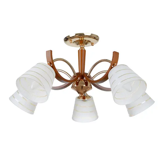 Люстра Brille стельова дерев'яна E27 60W G (LK-680S/5)