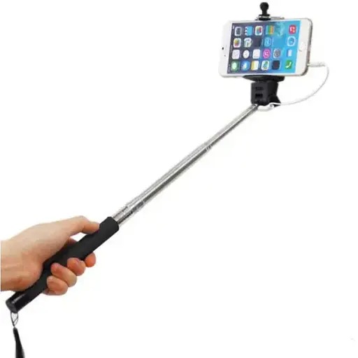 Монопод для себешки with cable take pole чорний - фото 1