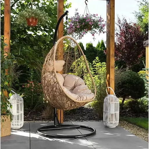 Підвісне крісло-кокон Di Volio Bacoli одномісне бежевий - фото 8