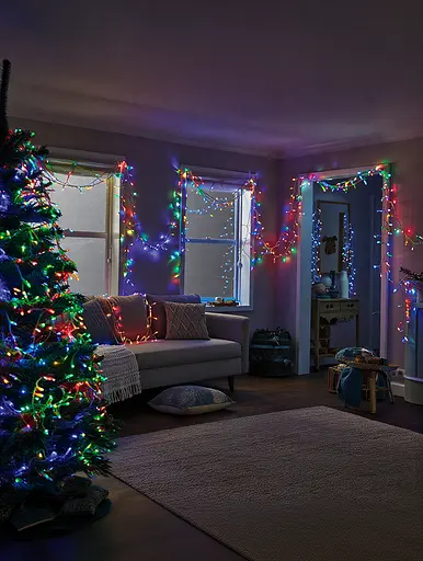 Новорічна гірлянда вулична Різдвяна фея GarlandoPro 50 м 500 LED білий провід Мультиколор CF500L50MWML - фото 5