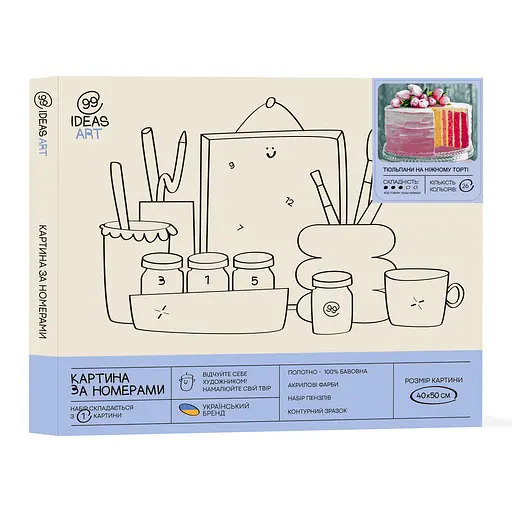 Набор для росписи "Тюльпаны на нежном торте" 40*50 см - фото 2