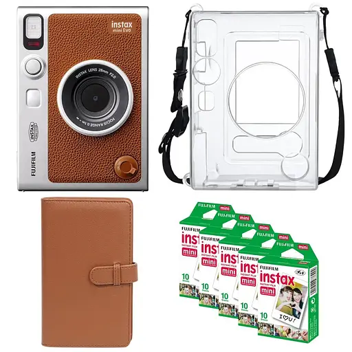 Подарочный набор камера Fujifilm Instax Mini EVO, Фотобумага 50 шт, Прозрачный чехол, Фотоальбом 108 фото - фото 1