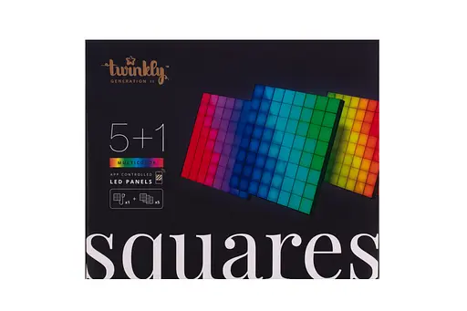 Twinkly Панель Smart LED Twinkly Squares 1+5 RGB, Gen II, IP20, 16x16см, кабель білий - фото 1