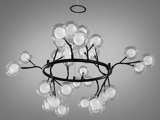 Ексклюзивна новинка чорна люстра підвіс "Світлячок", 36 ламп - фото 1