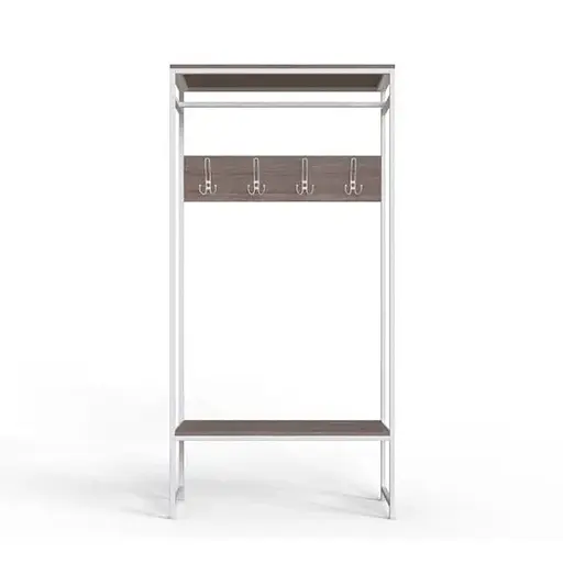 Вешалка напольная Ferrum-decor Трелис 14 180x90x38 белый ДСП Дуб Сонома Труфель 16мм (FRD-104353)