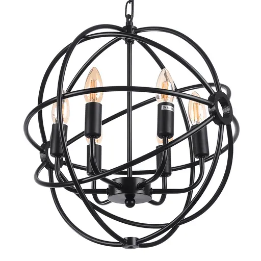 Люстра Brille подвесная лофт E27 60W BK (BL-356S/6) - фото 10