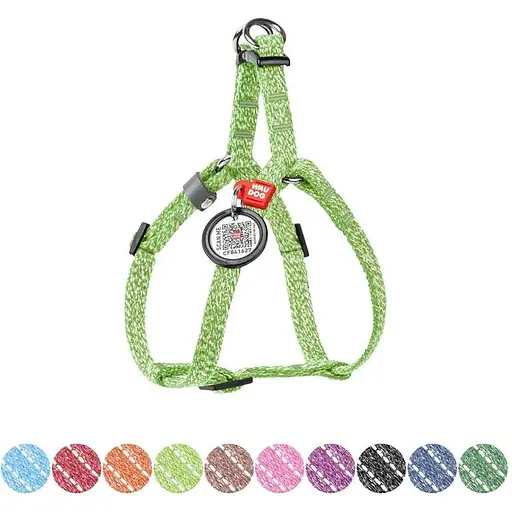 Шлейка для кошек и мелких пород собак Waudog Re-cotton из восстановленного хлопка и QR-паспортом, светоотражающая - фото 2