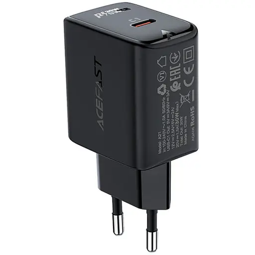 МЗП Acefast A21 PD30W GaN (1USB-C) Black
