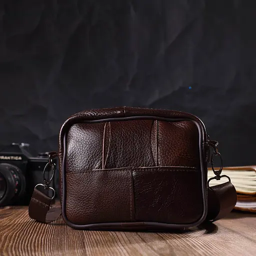 Сумка кожаная мужская Vintage 16х12,5х4 см sum0022670 - фото 7