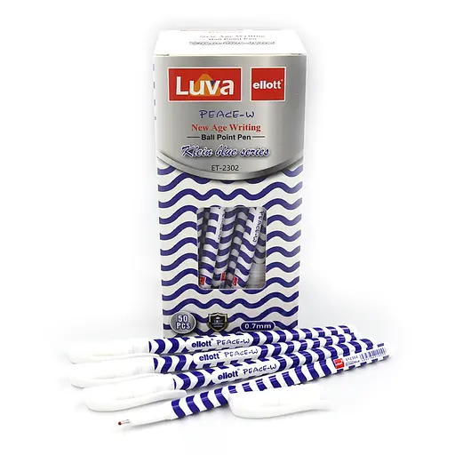 Ручка шариковая Ellot Luva Peace-W, синяя, 50 шт.