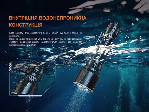 Ручний тактичний ліхтарик Fenix TK22R 3200лм заряджання через Type-C (Чорний) - фото 9