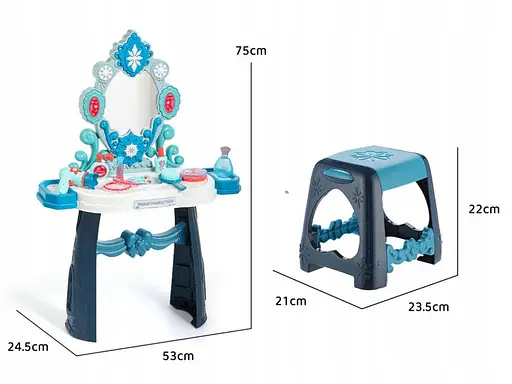Інтерактивний туалетний столик Ramiz "Принцеса" для дітей синій 16841 - фото 7