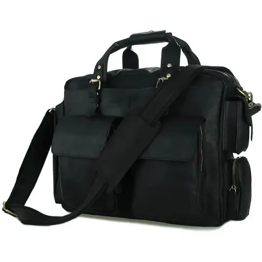 Вместительная кожаная сумка 2 в 1 John McDee для мужчин 38х10х30.5 см sum0028414 - фото 1