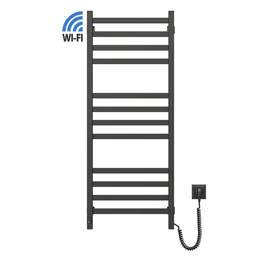 Электрический полотенцесушитель Navin Авангард 480x1200 Sensor с Wi-Fi, правостороннее с таймером, черный муар 12-112033-4880, Черный матовый, Правое, Электронный - фото 1