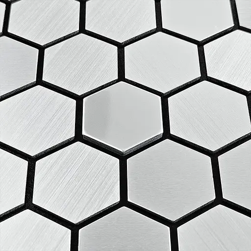 Самоклеюча алюмінієва плитка 300x300x3 мм Срібна мозаїка із дзеркальними вставками SW-00001928 - фото 5