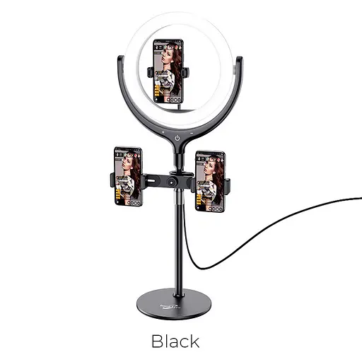 Тримач із кільцевим освітленням Hoco LV01 Rouge desktop fill light live broadcast stand - фото 7