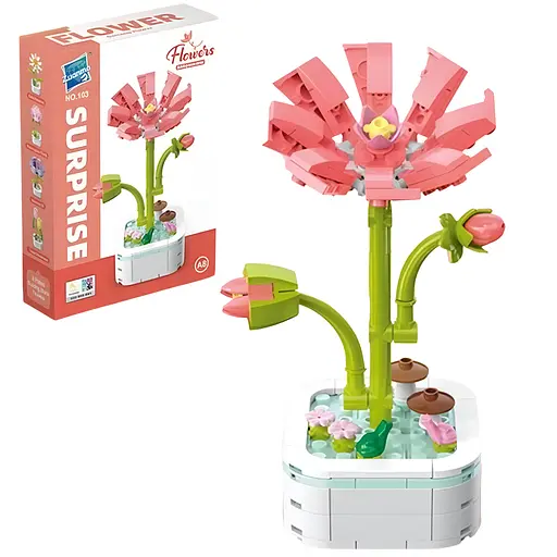 3D конструктор Flowers Розовый пион на 114 деталей (25-106) - фото 3