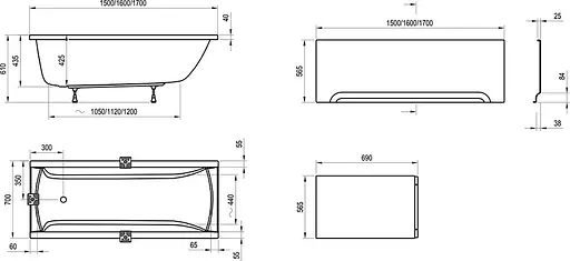 Ванна акриловая Ravak Classc 150x70 C521000000 - фото 4