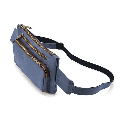 Кожаная мужская сумка на пояс TARWA 26х16х3 см 000296359 - фото 5