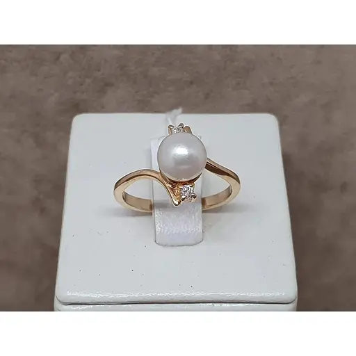 Золоте кільце Гаразд з діамантами і перлами. 3022230 17 - фото 3