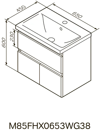 Тумба подвесная AM.PM X-Joy 65 см с умывальником M85-FHX0653-WC0653WG38 - фото 9