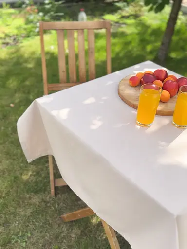 Водовідштовхувальна скатертина Бежевий однотон 380х140 см (+ 8 серветок 30х40) - фото 4