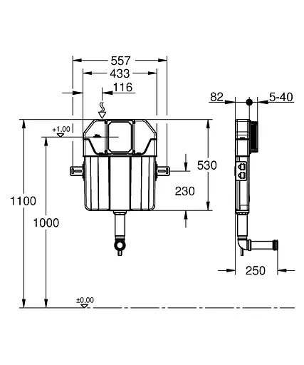 Бачок скрытого монтажа Grohe Flushing cistern solo 39682000 - фото 2