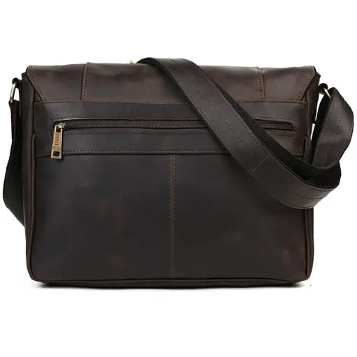 Большая мужская сумка-почтальон из натуральной кожи TARWA 27х37х10 см sum0028362 - фото 4