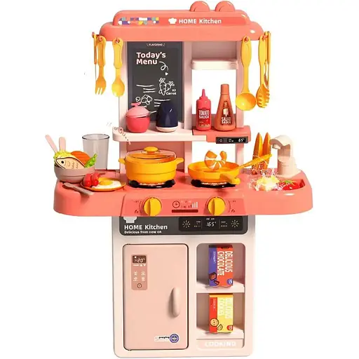 Дитяча ігрова кухня Limo Toy 889-258 з парою, світлом, звуком і аксесуарами 43 предмети 63x22x45.5 см