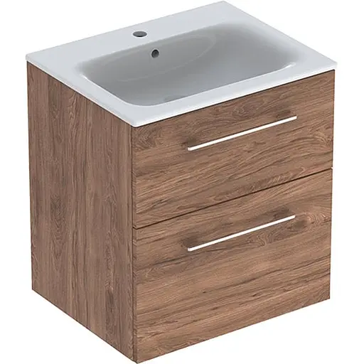 Тумба з умивальником Geberit Selnova Square 60 см 501.238.00.1 темний горіх - фото 1