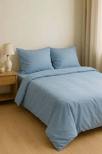 Комплект постельного белья бязь голубой - двуспальный - фото 1