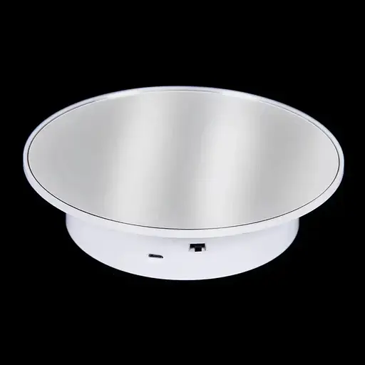 Поворотный стол Heonyirry C366 для предметной съемки и 3D фото диаметр 20 см белый зеркальный