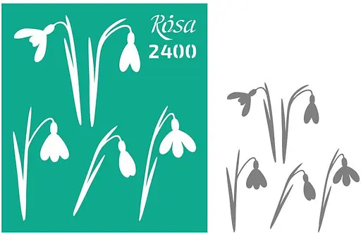 Трафарет багаторазовий самоклеючий №2400 9×10см серія Квіти Rosa TALENT