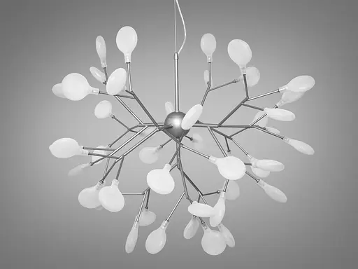 Розкішна, якісна люстра в зал "Світлячок", 45 ламп, хром сатин - фото 2