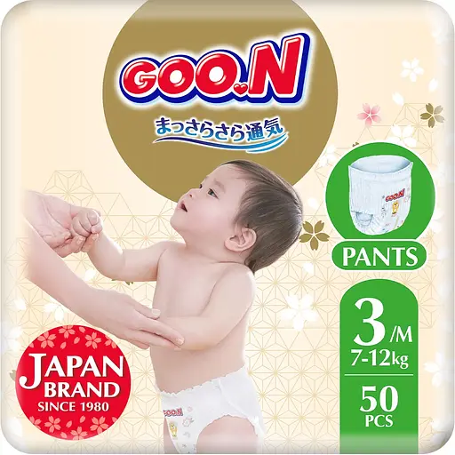 Упаковка трусиків-підгузків Goo.N Premium Soft 3 М (7-12 кг) для дітей унісекс 100 шт. (50 шт. х 2 шт.) - фото 2