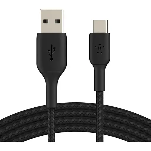 Кабель Belkin Boost Up Charge Braided USB-C to USB-A 2m Black (CAB002BT2MBK) [156812] - фото 1