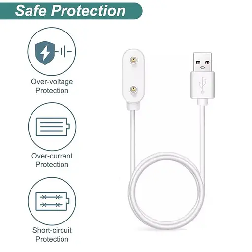 Зарядний пристрій Amazfeel для фітнес-браслета Huawei band 9, 8, 7, 6, 6Pro (USB - вхід) білий - фото 5