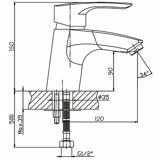 Змішувач для умивальника Haiba Hansberg 001 HB0171 Хром - фото 2