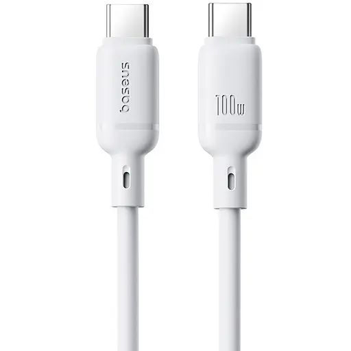 Дата кабель Baseus Silky Series OS Fast Charging Type-C to Type-C 100W (2m) (P10377704) Moon White