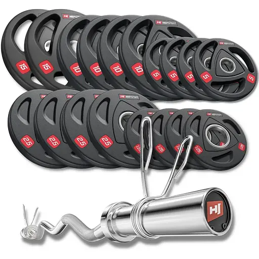 Набор олимпийский Hop-Sport PRO 115кг с W-образным грифом