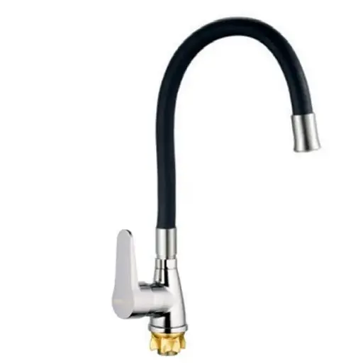Змішувач для кухні Mixxus SOP4-146 із чорним силіконовим виливом MI6490 Хром - фото 1