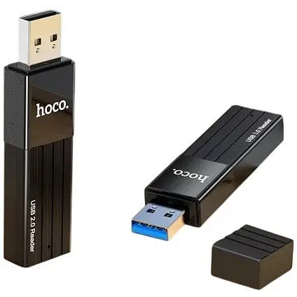 Картридер Hoco HB20 Mindful 2 в 1 USB 3.0 черный