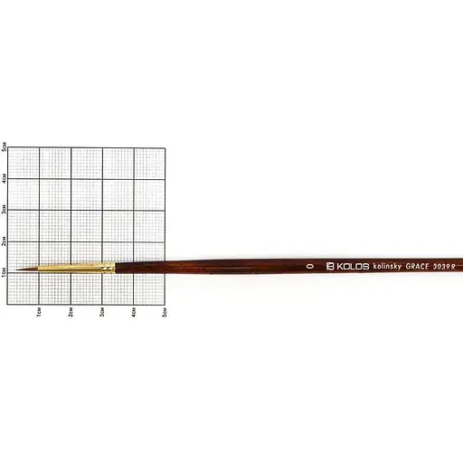 Кисть колонок круглая Grace 3039R №0 длинная ручка Kolos